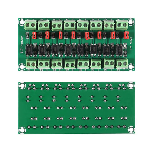 Dual view of 8 Channel Optocoupler Isolation Board For Isolation Control And Voltage Conversion 3.6 To 30V Drive Module Photoelectric Isolated Interface Dual Pack Adapter Board