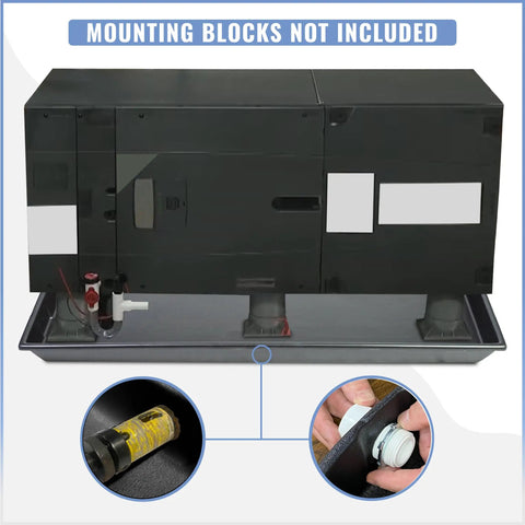 Heavy Duty HDPE HVAC Drain Pan Drip Tray For Electric Units AC And Heater Condensation Catcher Black 39.5 By 16.5 Inch Drip Pan