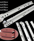 Heavy Duty Full Extension Drawer Slides, 1 Pair, Two Section Track Rails For Cabinets And Furniture, 16 Inch 40 Cm, No Tool Needed