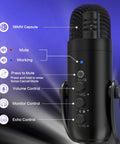 USB Podcast Microphone With Noise Cancellation For PC Mac iPhone iPad Android Includes Gain, Mute Button, Volume Control