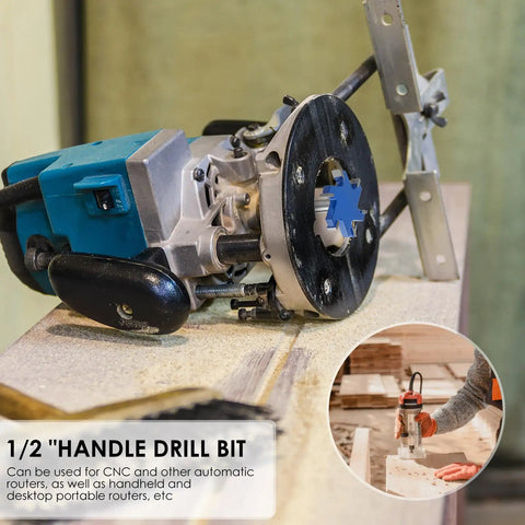 Router with Beast Slab Flattening Router Bit 1/2 Inch Shank 2-1/2 Inch Cutting Diameter 6 Flute Surfacing Bit for woodwork.