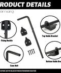 Heavy Duty Cane Bolt Gate Drop Rod Latch For Wood PVC Vinyl Metal Fences And Gates 12 Inch Solid Steel Ground Door Hardware Black Powder Coated Keeps Gates Open Or Closed 2 Pack detailed product components view