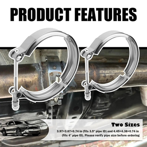 4 Inch V Band Clamp With T Bolt Stainless Steel Exhaust Clamp For Turbo Downpipes And Exhaust Systems overview image