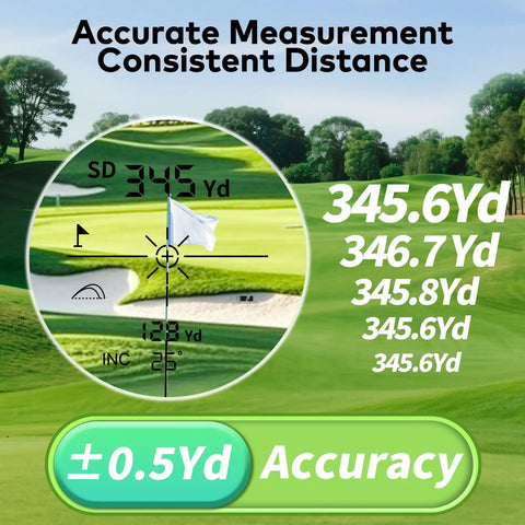 1200Yards Golf Range Finder With Slope And Flag Lock Vibration 7X Magnification Lightweight Rechargeable Handheld Range Finder view