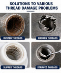 Grab This Heavy Duty Broken Pipe Extractor Set To Fix Rusty Stripped Boltss And Damaged Threads On Half Inch Or Full Inch Pipes With Ease Using A Hex Shank Drill For Your Next Fix It Today Plumbing Project threads repair image