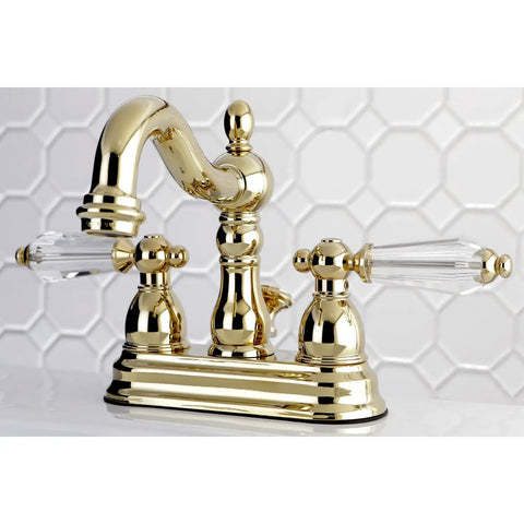 4 Inch Centerset Bathroom Faucet Polished Brass Deck Mount 3 Hole Installation No Drip Ceramic Disc Cartridge 1.2 GPM At 60 PSI Built To Last
