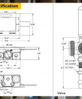 Durable Washer Outlet Box With Brass Water Hammer Arrestor, Half Inch Press Connection, specification diagram
