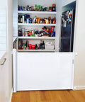 Retractable Baby Gate For Stairs And Doorways, Extra Wide Mesh Barrier Extends Up To 71 Inches, 33 Inches Tall, White, Kitchen Use