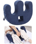 Easy Bedridden Patient Turning Pillow With Handle Hole U Shaped Velvet Nursing Pillow for Elderly or Paralyzed Caregivers