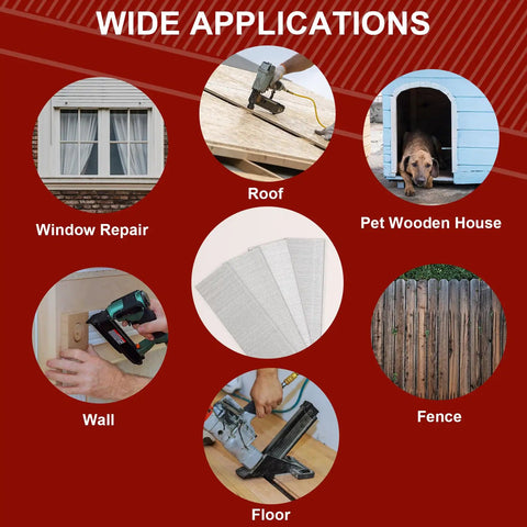 Image showing wide applications of Top Shelf 18 Gauge Brad Nails With 6000 Count 1 1/2 Inch Galvanized Finish Fasteners in various projects.