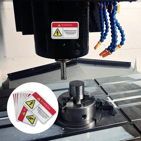 PVC Mechanical Safety Warning Stickers Set 10pcs High Visibility Danger Decals For Machinery Equipment Prevent Accidents