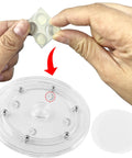 Top Tier Knockout 56 Piece Cookie Decorating Kit With Solid Acrylic Turntable Non Slip Pad showing silicone non-slip pad attachment