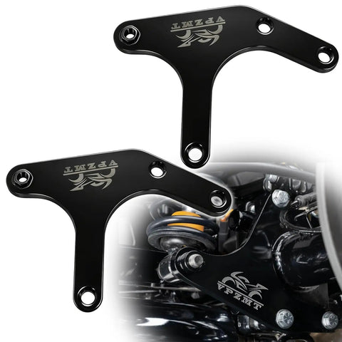 Level Your Trike With These Kickass 1.5 Inch Rear Suspension Lift Brackets For Harley Davidson Trikes, black metal brackets.
