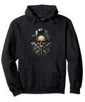 Cool Machinist CNC Tool Vise Gauge Square Set Edge Pullover Hoodie featuring skull design, black, classic fit with pouch pocket.