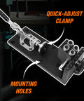 Pocket Hole Jig Kit For Woodworking With Metal Body showcasing quick-adjust clamp and mounting holes on black background