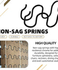 63 Piece Couch Spring Repair Kit With 25 Inch No Sag Springs S Clips Hooks Dual Hook Tension Springs Nails Removal Tools And Dust Cover For Sofa Upholstery Replacement And Easy DIY Couch Fix packaging with springs.