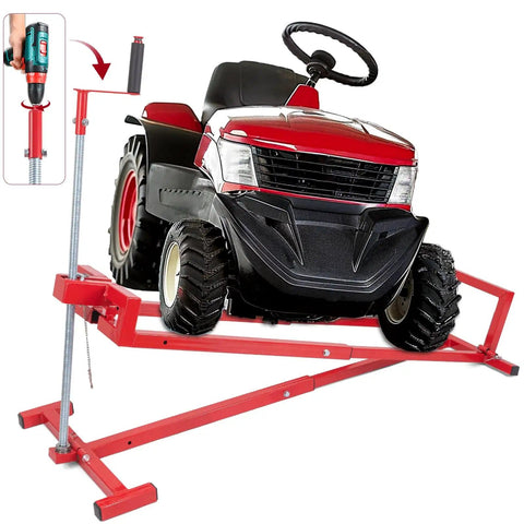 Upgraded Telescopic Lawn Mower Lift Jack For Riding Mowers And Garden Tractors with manual and power tool handles
