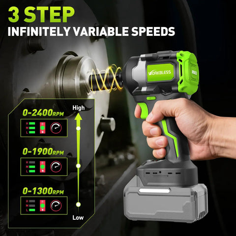 WorkBless 1/2 Inch Cordless Impact Wrench With Brushless Motor For Makita Battery Tool Only High Torque 850Nm Powerful Driver For Tough Bolts And Lug Nuts Heavy Duty Car Tire Repair Job
