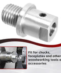 Lathe Spindle Adapter Converts Five Eighths Inch Spindle To One Inch By Eight TPI Threads For Your Woodworking Lathe in steel.