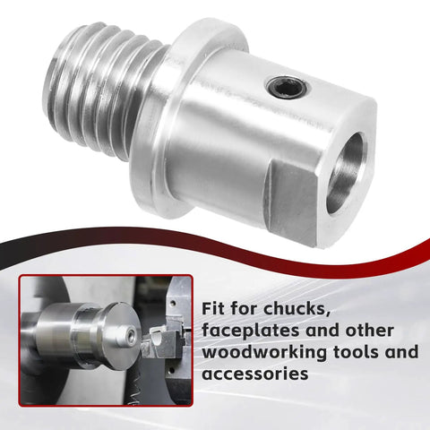Lathe Spindle Adapter Converts Five Eighths Inch Spindle To One Inch By Eight TPI Threads For Your Woodworking Lathe in steel.
