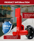 Front view of 2-pack shipping container wheel kit with red frame and black wheel hub