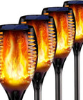 Outdoor Solar Torch Lights Set With 96 LED Beads, 43 Inch Waterproof Landscape Pathway Lamps With Realistic Dancing Flame