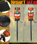 2 Pack 17 Inch Tiki Solar Lights Outdoor Garden Decor Waterproof Resin Statues That Automatically Glow At Night