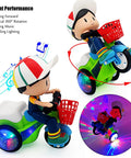 Electric Ride On Tricycle Toy For Baby And Toddler With Music And Luminous Lights For Stunt Performance cartoon tricycle with rider