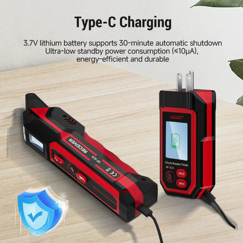 Rechargeable Circuit Breaker Finder With LCD Display And GFCI Outlet Tester, NCV Electric Tester And Circuit Tracer, Built In Flashlight