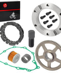 Beefed Up All In One Starter Clutch Kit With One Way Bearing Gear Idler Outer Clutch Gasket 72T Driven Gear Flywheel Puller Tool 20mm And Oil Filter For Honda Sportrax 400 TRX400EX TRX400X 1999 To 2014 visible components