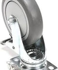 Locking Caster For Ice Machine Cart PB502529 OEM Replacement Part, heavy-duty wheel and bracket for ice bins and dispensers, side view