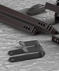 Killer Horizontal Wall Mount Rack Four Pack Heavy Duty Steel Snowboard Skateboard Surfboard Storage Shelf components on textured surface.