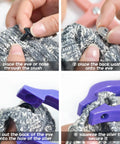 Foolproof Safety Eyes Jig Pliers For Doll Faces, no fuss tool shown attaching doll eyes through plush fabric.