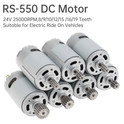 Two Pack High Speed 24V DC Motor Upgrade for Kids Ride On Cars With 10 Tooth Gear 25000 RPM Replacement Drive Engine