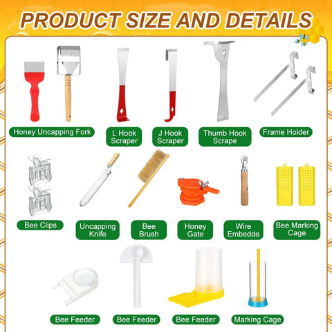 Tools from Beekeeping Starter Kit 30 Pcs With Bees Suit Gloves Hive Boxes Storage Bag And Essential Tools For Newbies