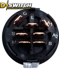 Beefed Up Starter Ignition Switch For 7 Terminal Type With Headlight Position close-up view showing terminal configuration
