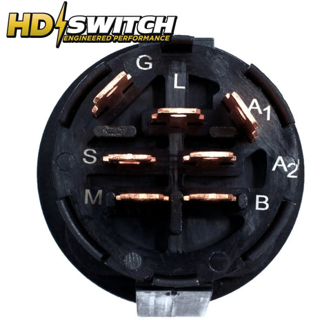 Beefed Up Starter Ignition Switch For 7 Terminal Type With Headlight Position close-up view showing terminal configuration