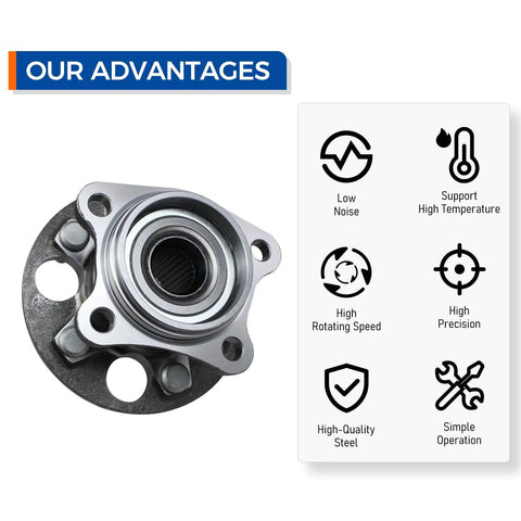 Rear AWD Wheel Bearing And Hub Assembly For Lexus RX330 RX350 RX400h Toyota Highlander And Venza 2004 Through 2016 5 Lug No ABS Replacement