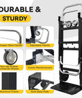 3-in-1 Aluminum Hand Truck Dolly With 600 Lb Capacity features sturdy design and universal wheels for versatile use