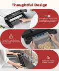 95KPa Vacuum Sealer Machine for Food with dual-direction cutter, bag clip, and removable design for easy cleaning