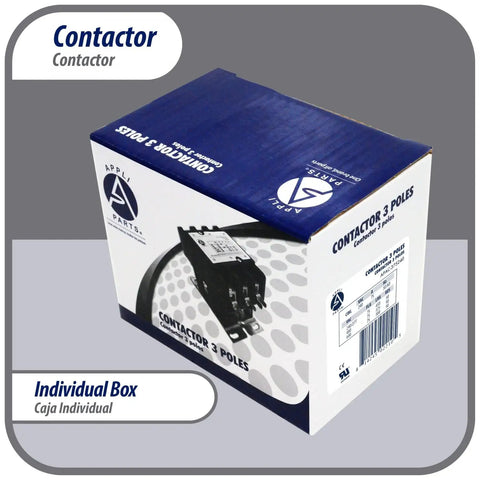 Packaging of Heavy Duty 3 Pole Contactor 75 Amp 240 Volt Coil Replacement For AC Compressors And Electrical Applications UL Listed