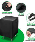 Outdoor Prep Table Cover 24x24x34 Inches, Weatherproof Oxford Fabric featuring handle, air vent, buckle straps, and drawstring.