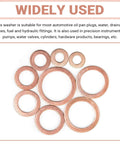 200 Piece Copper Washer Kit For Cars, Metric Crush Washers And Flat Sealing Gaskets In 9 Sizes, Heavy-Duty Copper Seals