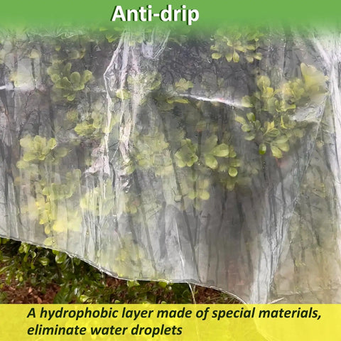 Heavy Duty 6 Mil Clear Greenhouse Plastic Sheeting Anti Drip UV Resistant Thickened Polyethylene Film For 24 X 25FT Greenhouses, Windproof Tear Resistant Cover Built To Stand Up To Harsh Weather And Seasonal Growers