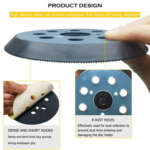 Five Inch Hook And Loop Replacement Sander Pad For Orbit Sanders 343 343K 390 390K 382 343VSK With 8 Hole Pattern Foam Body