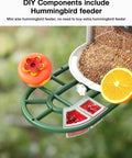 DIY components of solar powered bird feeder with camera, 2K live feed, smart AI bird recognition, 2L seed capacity shown close-up
