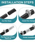 Installation steps for Two Pack One And One Eighth Inch Hose Barb Equal Pipe Fittings Made From 304 Stainless Steel Adapters