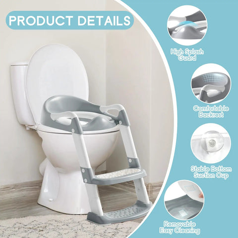 Super No Fuss Toddler Potty Training Setup With Built In Step Stool Ladder And Splash Proof Seat Designed For Worry Free Bathroom Mastery For Kids And Parents