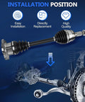 Front Wheel Drive 2 Pc CV Axle Shaft Assembly Pair For 2011 2017 Lexus CT200h And 2010 2015 Toyota Prius 1.8L L4 Left And Right Front Replacement Kit Direct Fit installed on front suspension