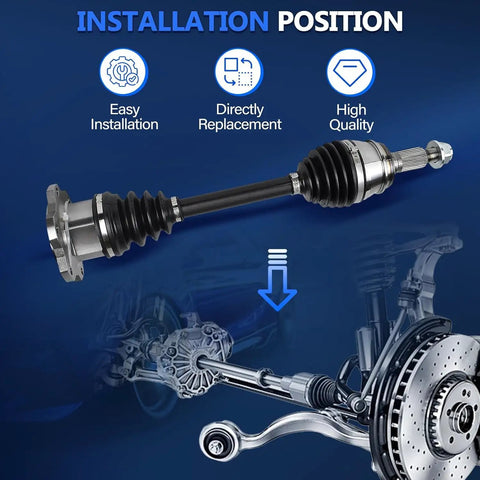 Front Wheel Drive 2 Pc CV Axle Shaft Assembly Pair For 2011 2017 Lexus CT200h And 2010 2015 Toyota Prius 1.8L L4 Left And Right Front Replacement Kit Direct Fit installed on front suspension